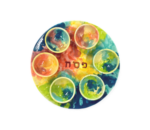 Vernon Hills Color Me Mine Watercolor Seder Plate