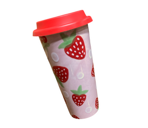 Vernon Hills Color Me Mine Strawberry Travel Mug
