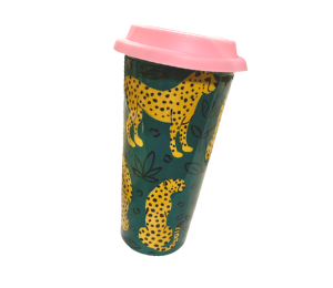 Vernon Hills Color Me Mine Cheetah Travel Mug