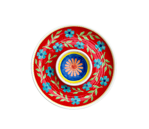Vernon Hills Color Me Mine Floral Chip N Dip Bowl