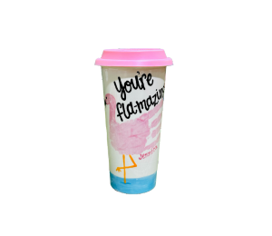 Vernon Hills Color Me Mine Flamingo Travel Cup