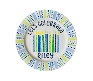 Vernon Hills Color Me Mine Let's Celebrate Plate